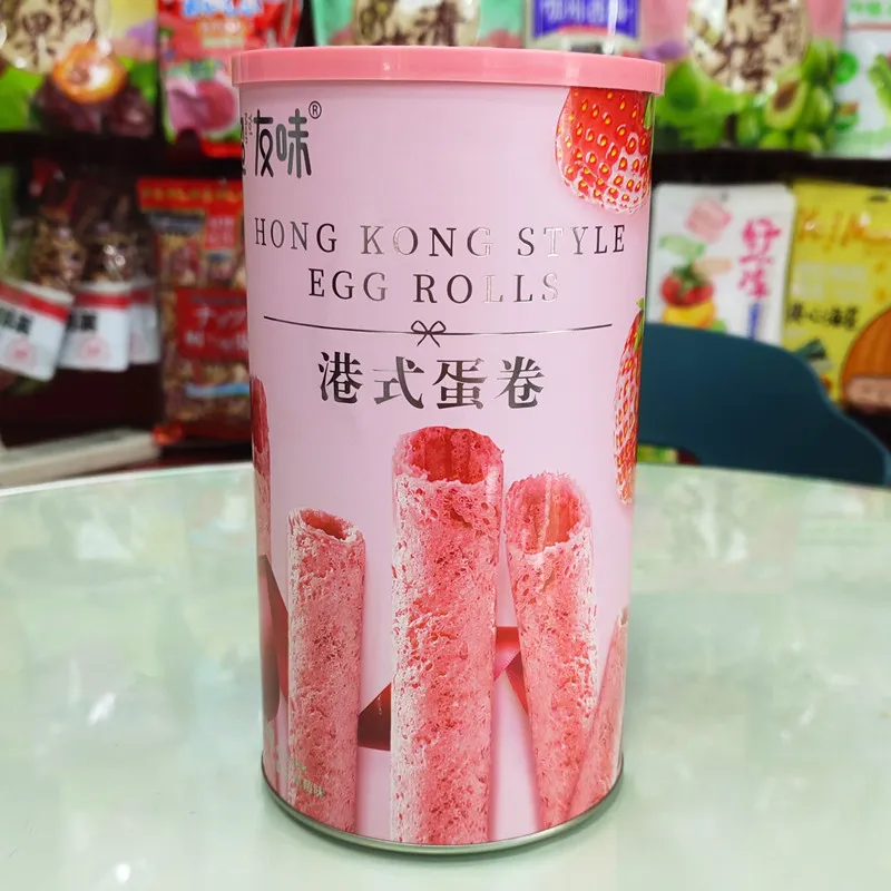 Hong Kong-Style Egg Rolls 168g Strawberry Flavor