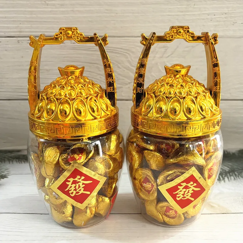 Bucket of Gold Ingot-Shaped Chocolate Snacks for Afternoon Tea, Wholesale Leisure Snacks Detail image1