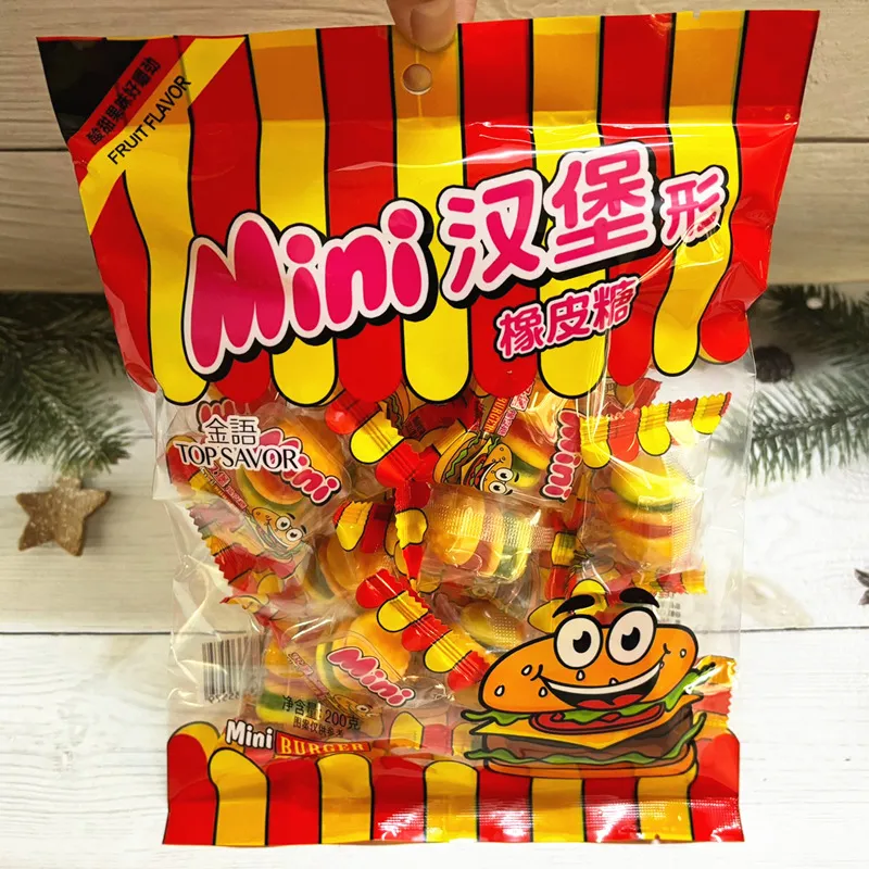 Jinyu Hamburger Gummy Candy, 200g Bag, Popular Nostalgic Fruit Chewy Candy, Children's Snack, Wholesale Detail image3