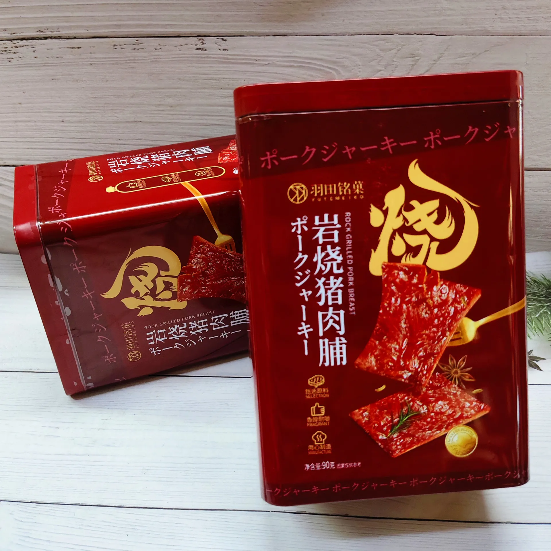 Haneda Meika Rock-Grilled Pork Jerky 90g, Metal Tin, Lunar New Year Gift, Rock-Grilled Meat Strips, Gift Box Snack Detail image7
