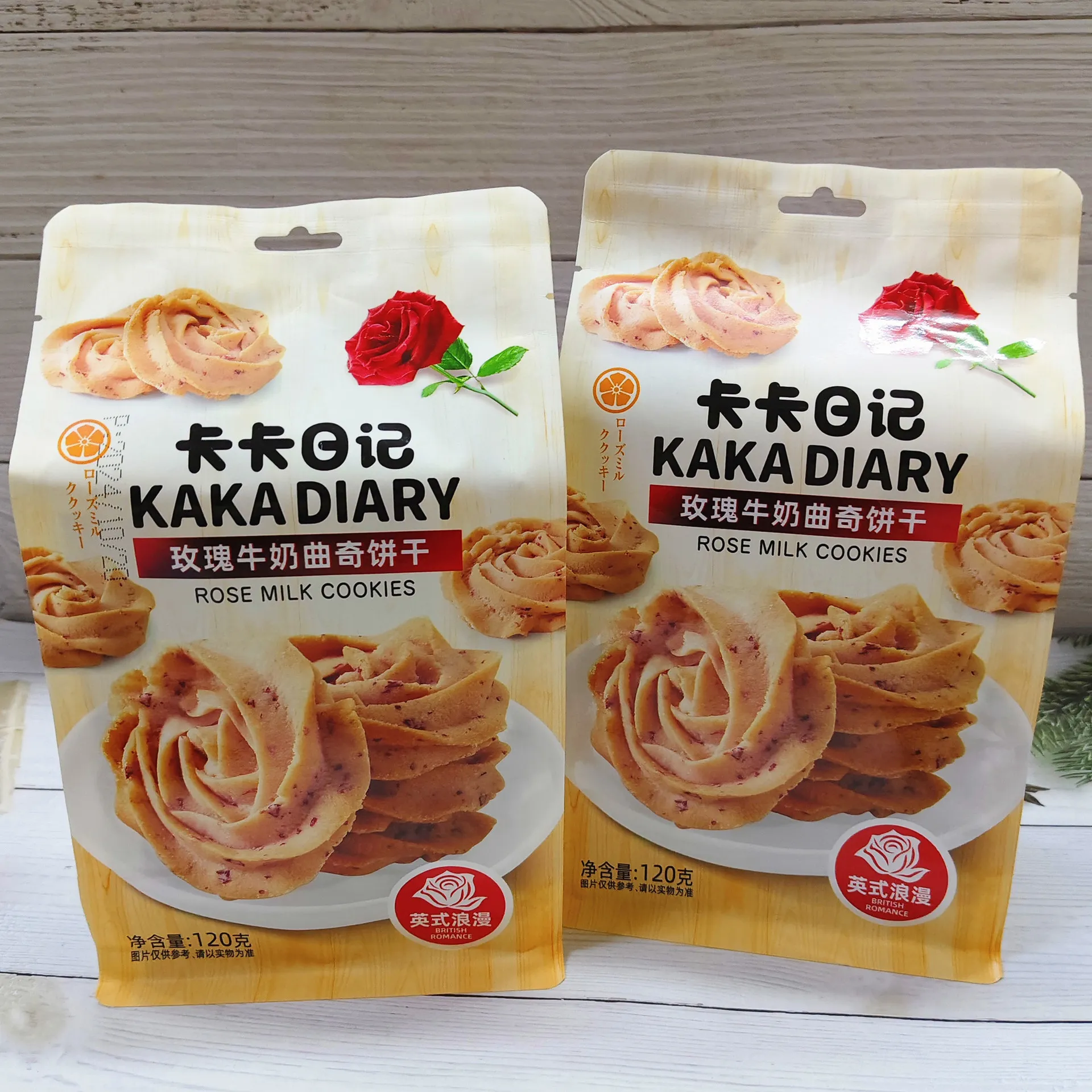 Kaka Diary Rose Milk Cookies, 120g Bagged Biscuits, Office Leisure Snack and Pastry Treat Detail image3