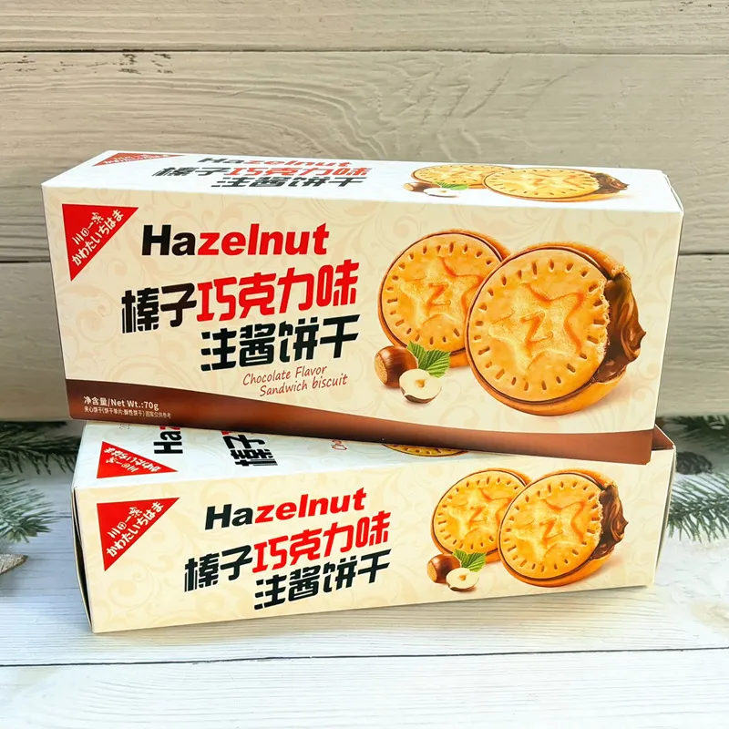 榛子巧克力味注酱饼干70g