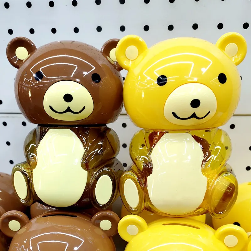 Cute KK Bear Jelly Pudding Children's Cartoon Animal Piggy Bank Snack, Egg Milk and Strawberry Flavors Detail image3