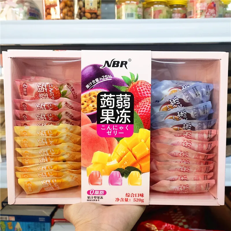 NBR Zhongxing Konjac Jelly 520g Boxed Assorted-Flavor Juice Jelly Snack for Office, TV Watching and Children Detail image4