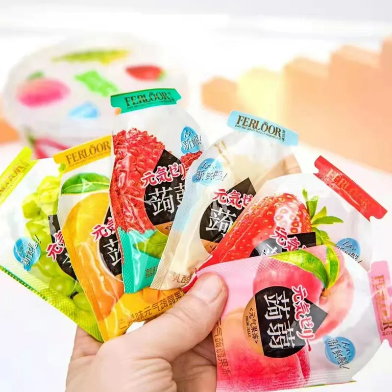Millennium Garden Tub-Packaged Assorted Fruit-Flavored Individually Wrapped Konjac Juice Jelly, Multi-Flavor Office Snack Detail image2