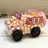 Fun Car-shaped Mini Egg Puff Strawberry Flavor