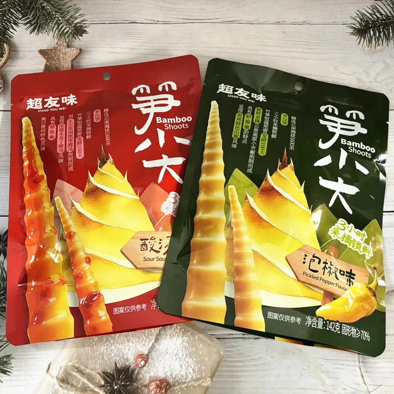 Chaoyouwei New Packaging 142g Pickled Chili Bamboo Shoot Tips with Sour Soup Flavor, Ready-to-Eat Rice Accompaniment and Cold-Mixed Pickled Vegetable Detail image5