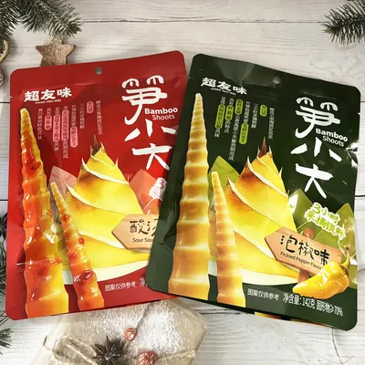 Chaoyouwei New Packaging 142g Pickled Chili Bamboo Shoot Tips with Sour Soup Flavor, Ready-to-Eat Rice Accompaniment and Cold-Mixed Pickled Vegetable