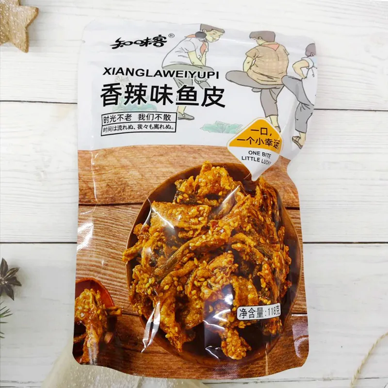 Spicy Fish Skin, 85g Bagged Crispy Cod Skin, Ready-to-Eat Sweet-and-Spicy Grilled Fish Skin Seafood Snack-Flavored Fish Product Detail image3