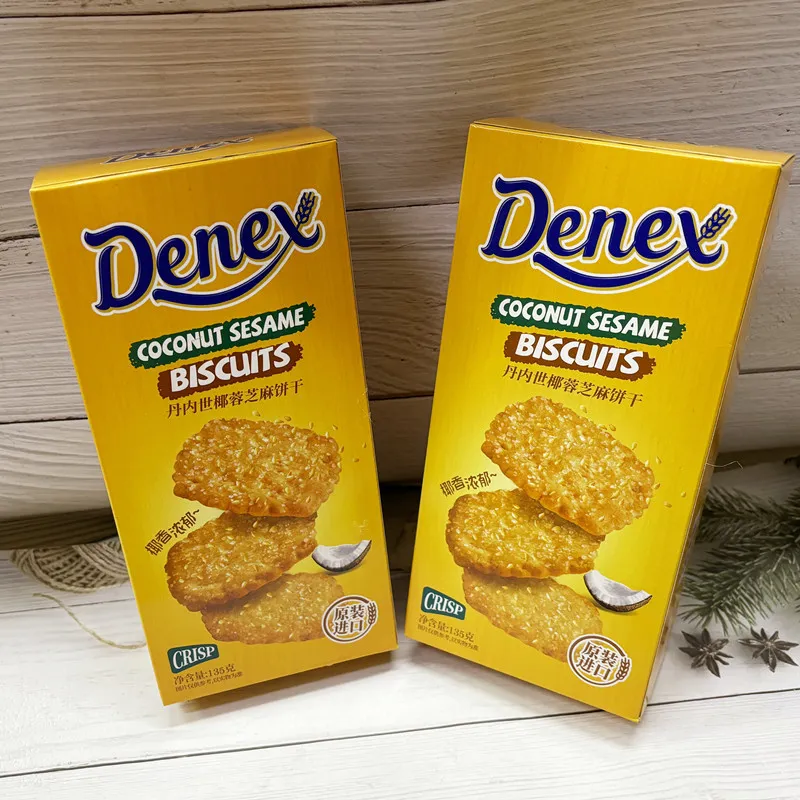 Original Imported Biscuits DENEX Coconut and Sesame Biscuits, Coconut Cheese Flavor Biscuits, Peanut-Flavored Sandwich Biscuits Detail image3