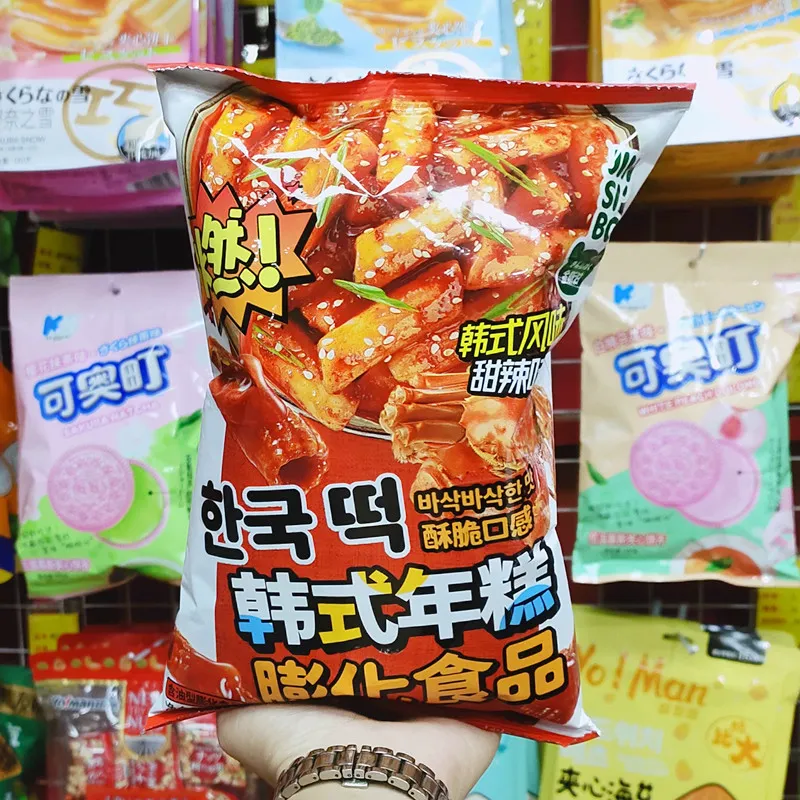 Jinsibo Korean Rice Cake 68g Cheese Flavor Crispy Puffed Wheat and Corn Snack Strips, Casual Craving Snack Detail image1