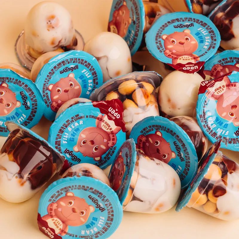 Wangdi Chocolate Cup Biscuits, 400g Bagged, Classic Childhood Nostalgia Chocolate Spread Biscuits, Snack Candy Detail image3
