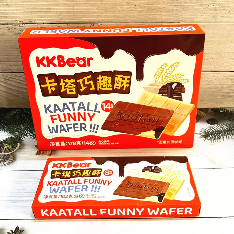 Galletas wafer rellenas crujientes con chocolate KKBear de Chao You Wei, snack de moda en envase individual para la merienda Imagen detallada8