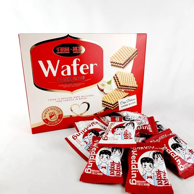 Qianxiyuan Wedding Favor Gift Box, Wafer Sandwich Biscuits, Peanut Candy and Crisp Candy Snacks Detail image7