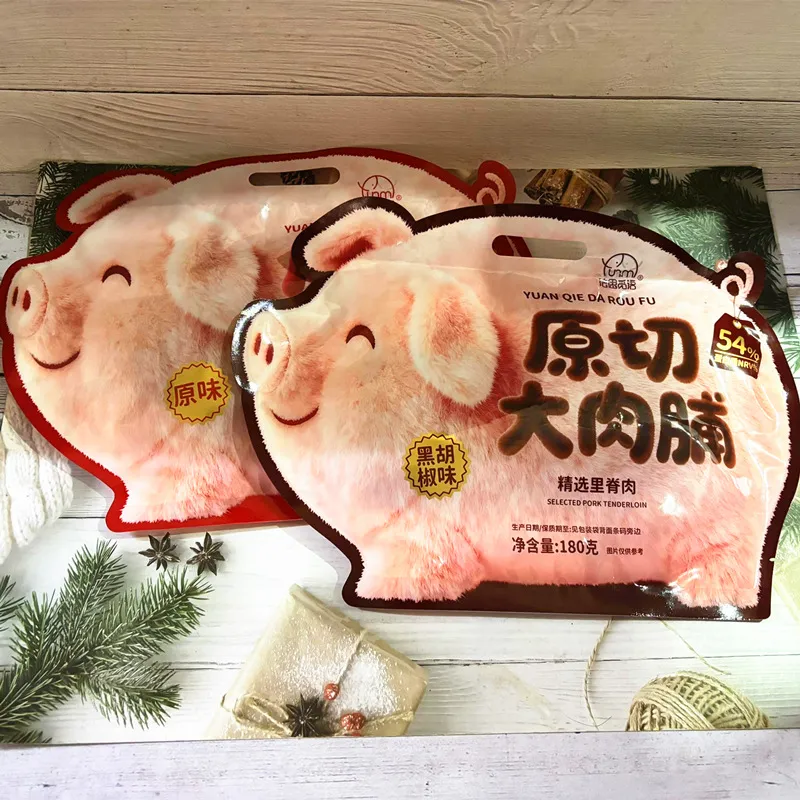 Fasimeiyu Whole-Cut Large-Slice Pork Jerky 180g, Original and Black Pepper Flavors, Large Pack Snack Detail image5