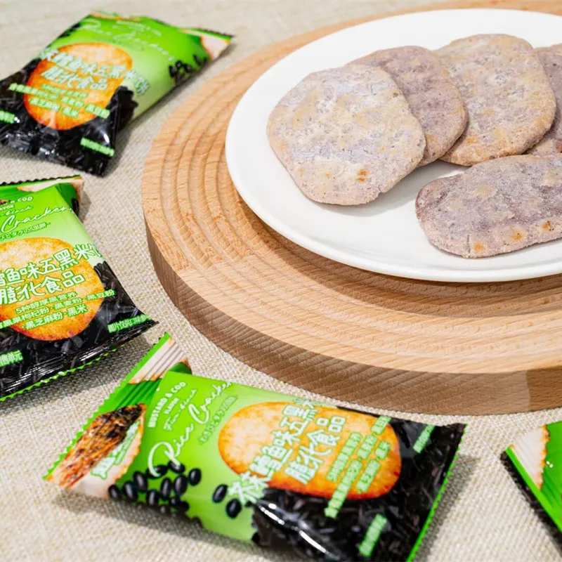 Chaoyouwei 146g Five Black Rice Crackers, Black Truffle Ham Flavor, Office Snack and Light Meal Detail image3