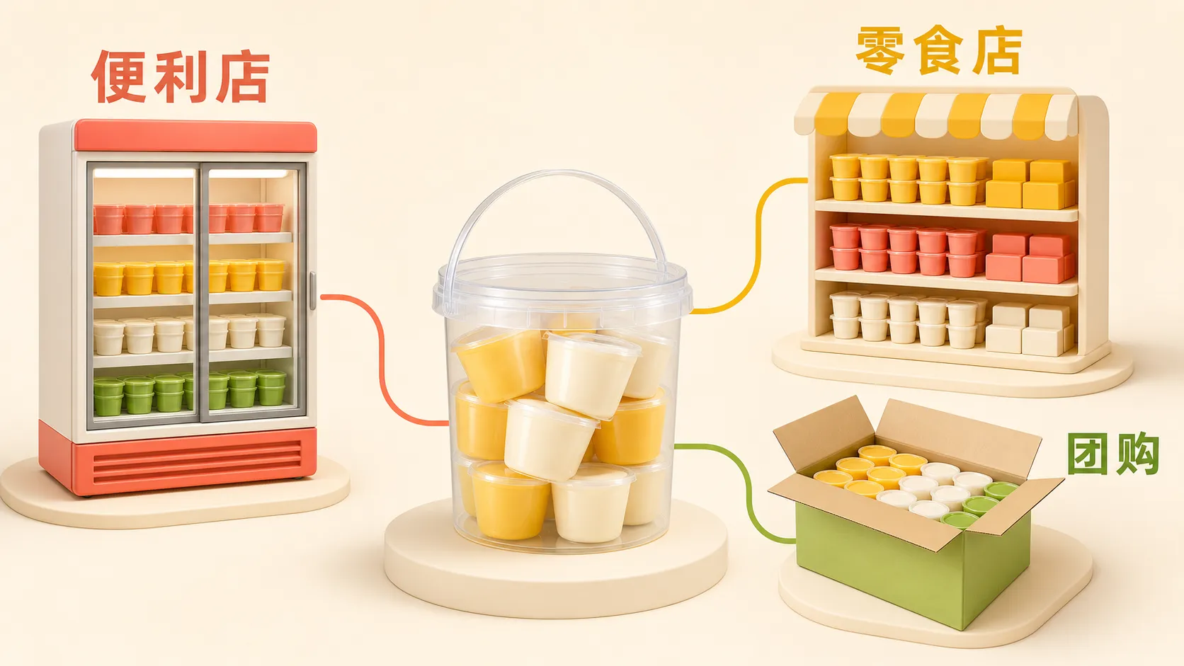 Pudding một miếng Chaoyouwei phù hợp cho cửa hàng tiện lợi, cửa hàng đồ ăn vặt, mua chung cộng đồng và phân phối bán sỉ