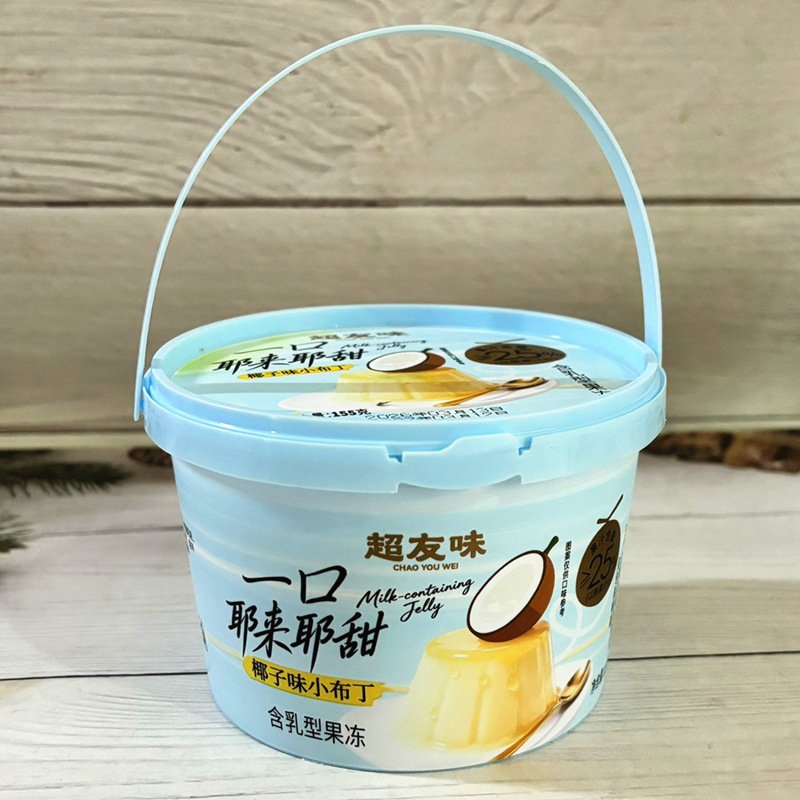 2026 New Arrival Chaoyouwei One-Bite Pudding Strawberry 155g Mini Handheld Bucket Milk-Type Jelly